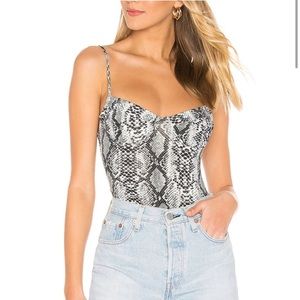 Superdown snakeskin bodysuit